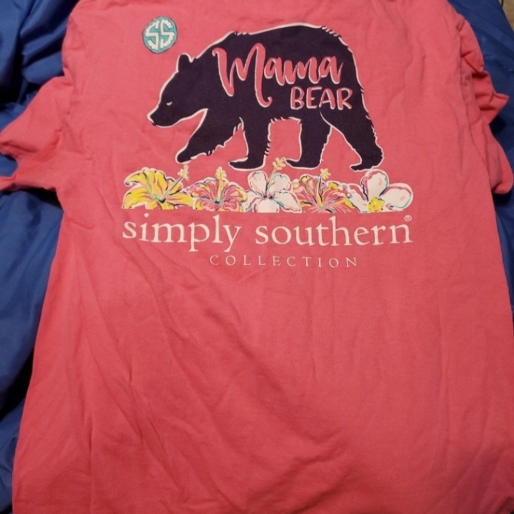 Simply Southern Kids Mama Bear Tee - Coral